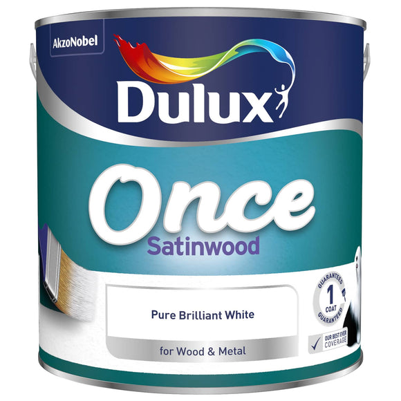 Dulux Once Pure Brilliant White Satinwood Metal & Wood Paint